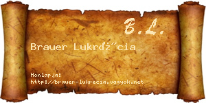 Brauer Lukrécia névjegykártya